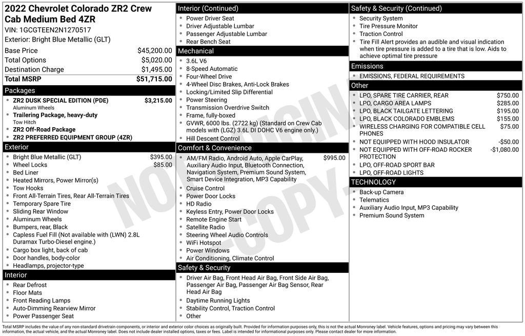 2022 Chevrolet Colorado ZR2