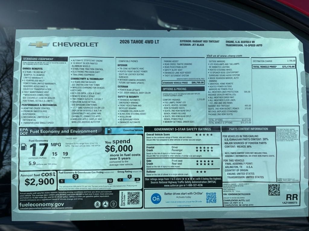 2026 Chevrolet Tahoe LT