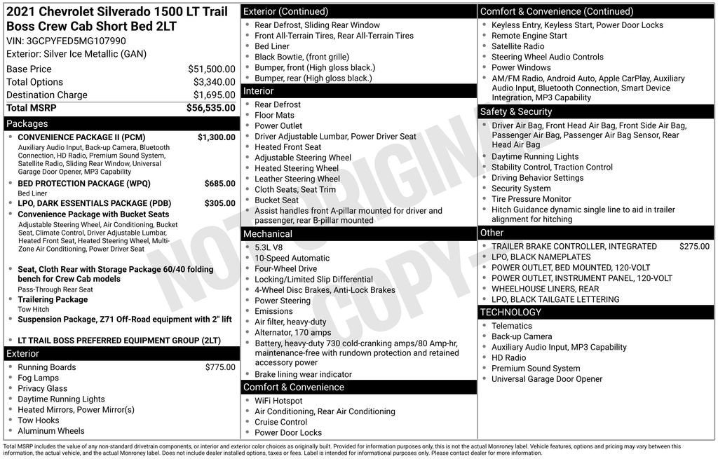2021 Chevrolet Silverado 1500 LT Trail Boss